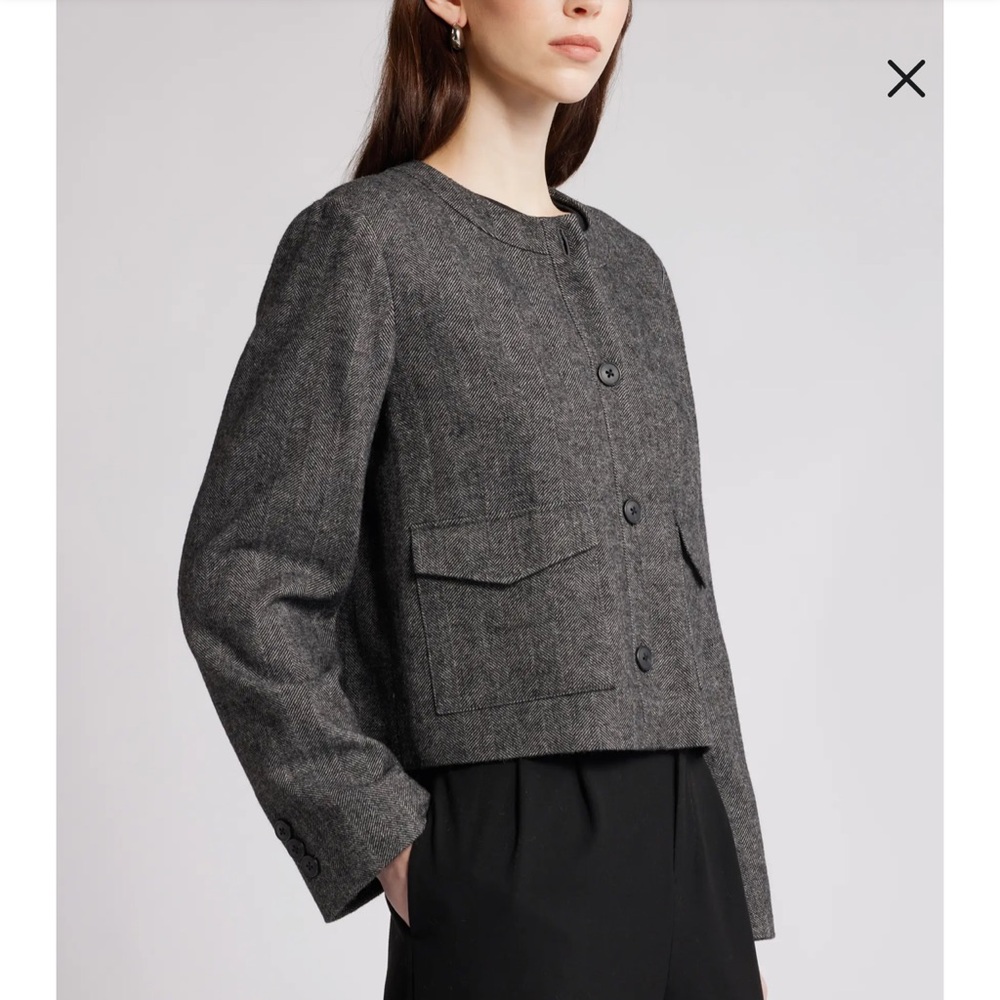 🆕 Nordstrom Collarless Herringbone Blazer sz. M